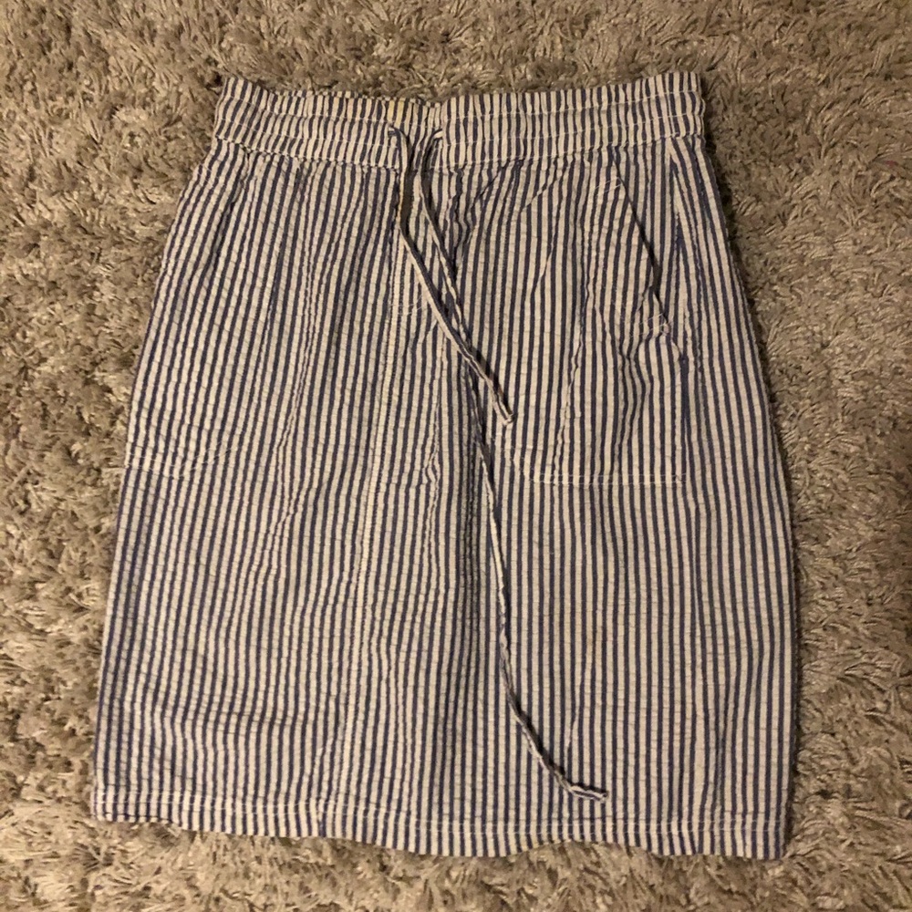 White & Blue Stripped Skirt